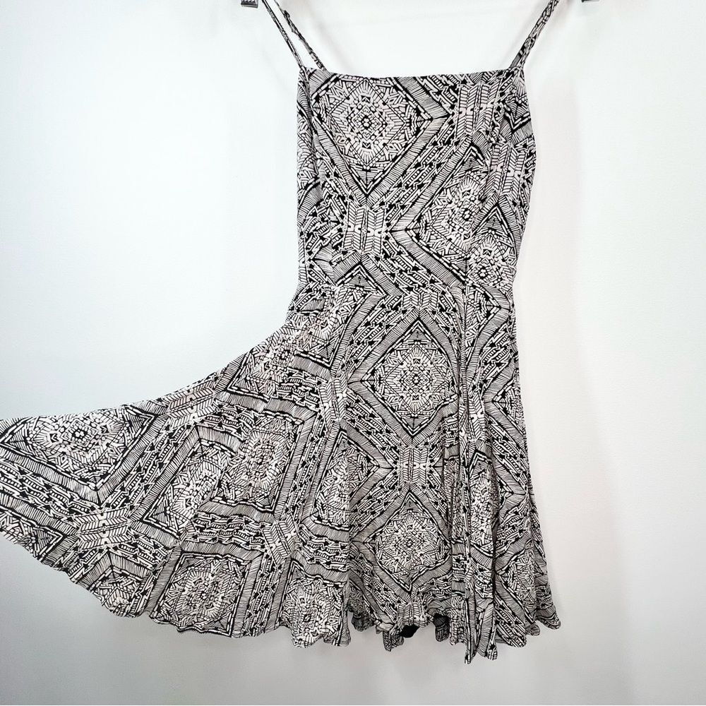 Silence + Noise Boho Mini Skater Sun Dress Open Back XS